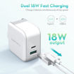 Picture of Ravpower Wall Charger 18W Dual Port AC Plug PD QC 3.0 UK - White