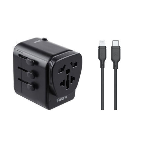 Picture of Momax 2in1 Type-C PD Travel Adapter + Lightining to Type-C Cable 1.2M - Black
