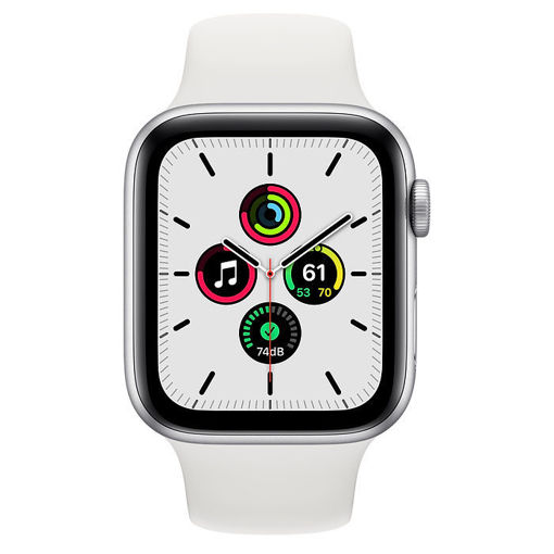 Picture of Apple Watch  ( SE GPS + Cellular 44MM ) Silver Aluminum Case with White Sport Band