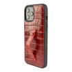 Picture of Gold Black Leather Case with Finger Holder for iPhone 12 Pro Max - Croco Red