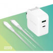 Picture of Ravpower Combo 2 Pack Wall Charger 36W + Type-C Lightning Cable 1M - White