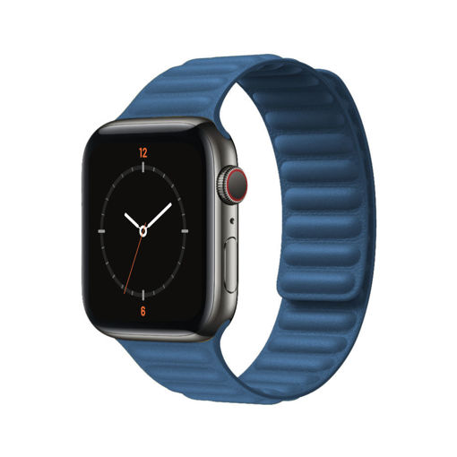 Picture of Porodo iGuard Leather Band for Apple Watch 44/42MM - Midnight Blue