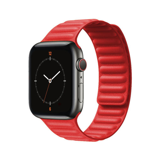 Picture of Porodo iGuard Leather Band for Apple Watch 45/44/42mm - Red