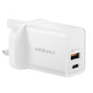 Picture of Momax One Plug 2 Ports Fast Charger QC 3.0 + PD 20W - White