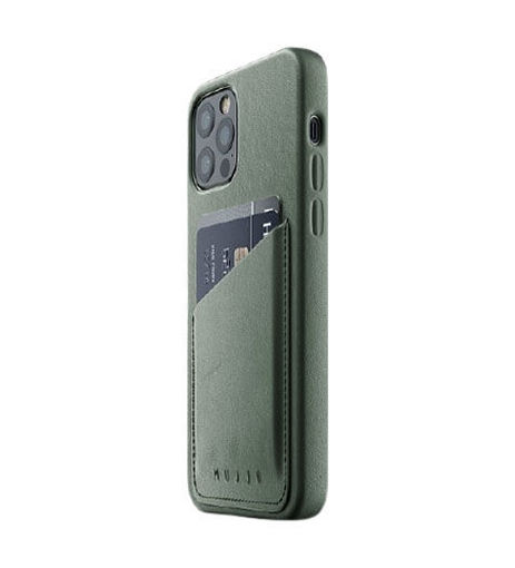Picture of Mujjo Full Leather Wallet Case for iPhone 12/12 Pro - Slate Green