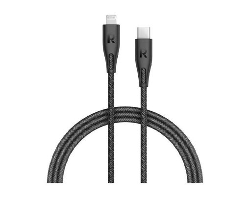 Picture of Ravpower Nylon Braided USB-C to Lightning Cable 0.3M - Black