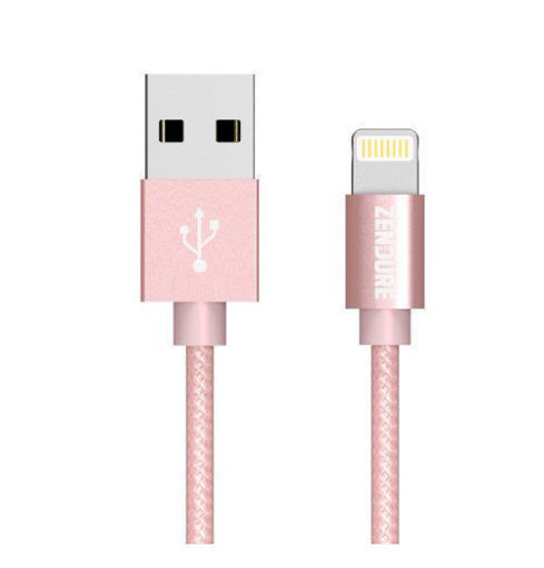 Picture of Zendure Braided Aluminum Charg/Sync Lightning Cable 30CM - Rose Gold