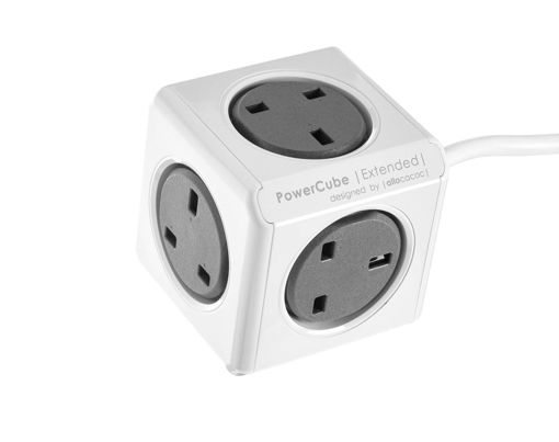 Picture of PowerCube Extended UK 5X Plug + 1.5M - Grey