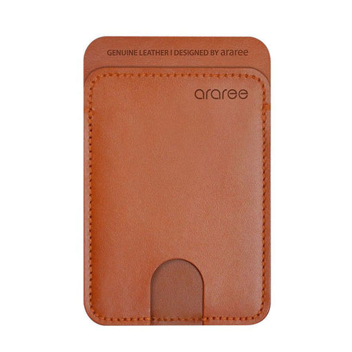 Picture of Araree Stick Pocket Genuine Leather Universal Card Holder - Brown