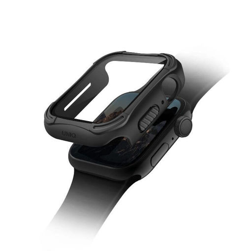 Picture of Uniq Torres Antimicrobial With 9H Tempered Glass Screen Protection Case for Apple Watch 44mm - Black