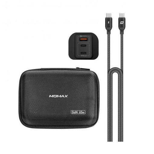 Picture of Momax Fast Pro Gan Charger Kit with Type-C Cable - Black