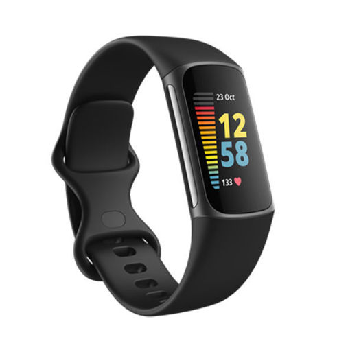 Picture of Fitbit Charge 5 Fitness/Health Tracker - Black/Graphite Stainless Steel