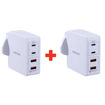 Picture of Momax Bundle 4Ports Fast Charging Adapter QC3.0 + PD (2pcs) - White