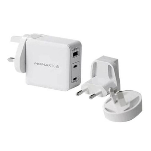 Picture of Momax One Plug 65W 3-Port GaN Charger with 3 Plug - White