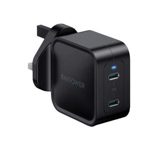Picture of Ravpower Wall Charger GaN PD Pioneer 65W 2-Port - Black