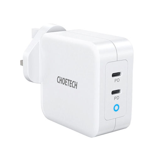 Picture of Choetech 100W Dual USB-C Port Charger - White