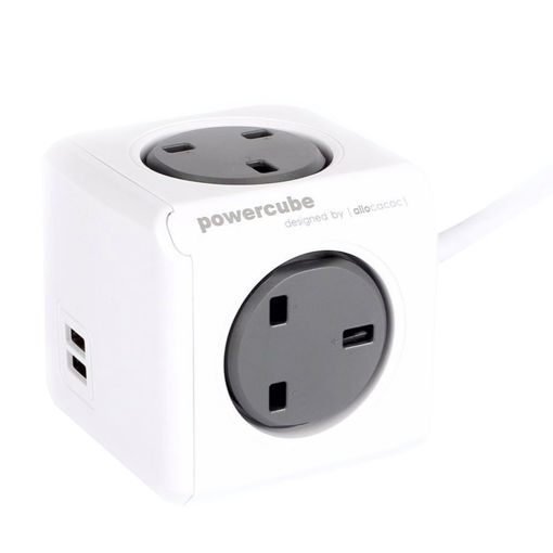 Picture of Power Cube 4 Outlet With 2 USB 1.5 M - Grey 