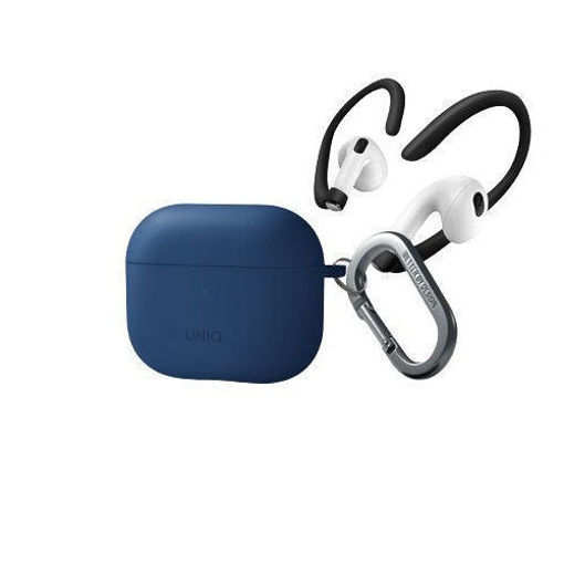 Picture of Uniq Nexo Active Hybrid Silicone AirPods 3 Case with Sports Ear Hooks - Blue