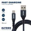 Picture of Eltoro Kevlar Cable USB-A to Lightning 1.5M with Nylon PP Yarn Jacket - Blue