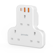 Picture of Porodo Multiport Wall Socket Fast Charging USB - White