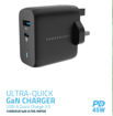 Picture of Powerology 63W Ultra-Quick GaN Charger 45W PD & USB-A 18W QC3.0 - Black