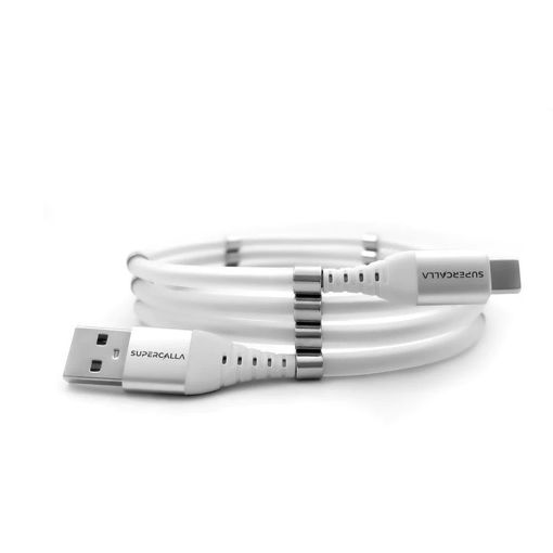 Picture of SuperCalla Magnetic USB-A to USB-C Cable 1M - White