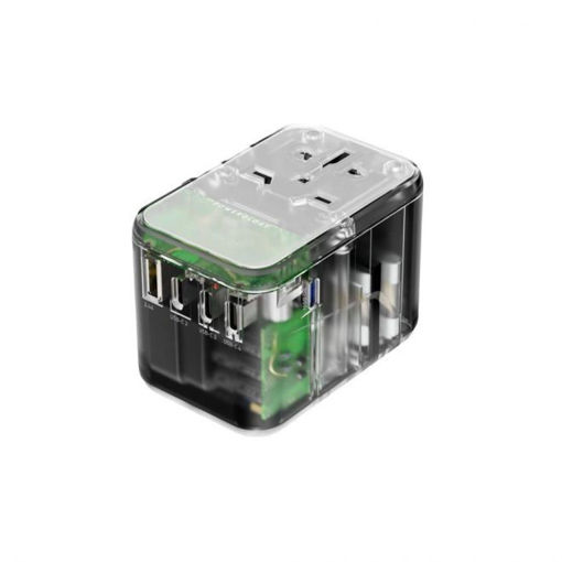 Picture of Powerology Universal Multi-Port Travel Adapter PD 65W 4X Type-C - Transparent
