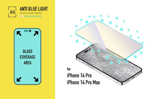 Picture of Torrii Bodyglass Screen Protector Anti-Bacterial Coating for iPhone 14 Pro Max - Anti Blue Light