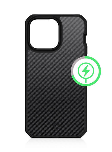 Picture of Itskins Ballistic Carbon Case Compatible With Magsafe for iPhone 14 Pro - Black