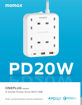 Picture of Momax OnePlug PD20W 2A1C 4 Outlet Strip - White