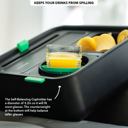Picture of CouchConsole Cup Holder with Phone Stand Tray - Dark Green