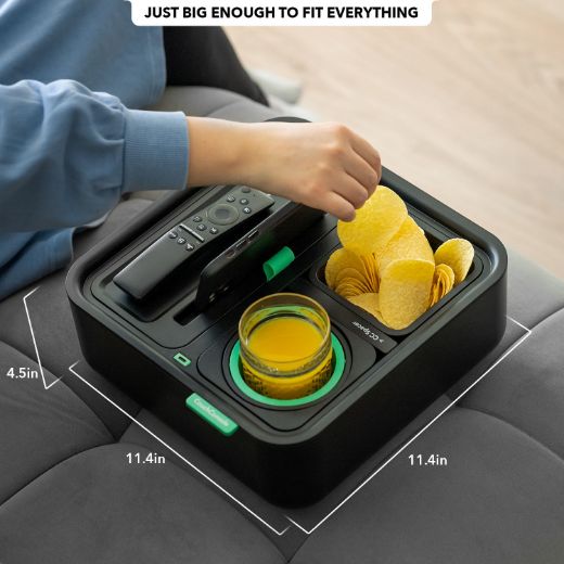 Picture of CouchConsole Cup Holder with Phone Stand Tray - Dark Green