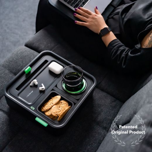 Picture of CouchConsole Cup Holder with Phone Stand Tray - Dark Green