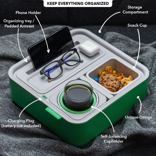 Picture of CouchConsole Cup Holder with Phone Stand Tray - Light Green