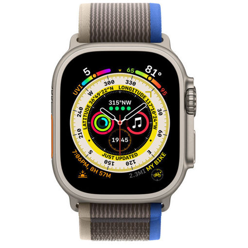 Picture of Apple Watch Ultra GPS + Cellular 49MM Titanium Case with Trail Loop M/L - Blue/Gray