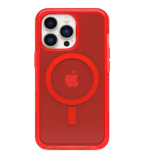 Picture of OtterBox Symmetry Plus Magsafe Clear Case for iPhone 13 Pro - Translucent Red