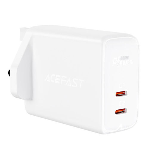 Picture of AceFast PD 40W Dual Port USB-C Power Adapter - White