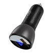 Picture of AceFast 63W Dual Port USB-C/USB-A with Digital Display Metal Car Charger - Transparent Black