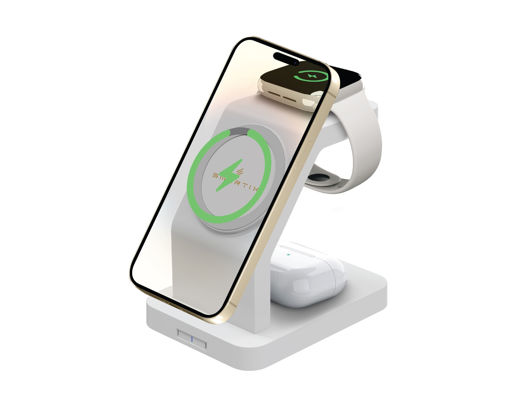 Picture of Smart 3 in 1 Dock Magnetic Wireless Charger 15W - White