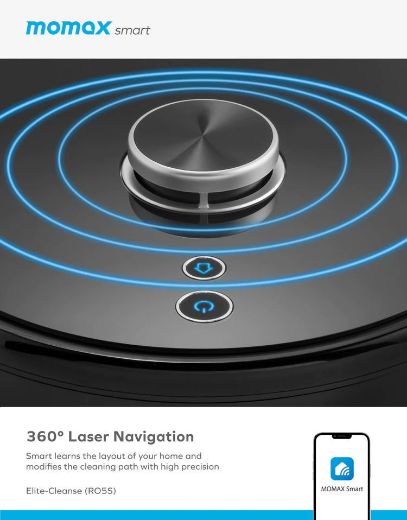 Picture of Momax Elite Cleanse IoT Vacuum Robot - Black
