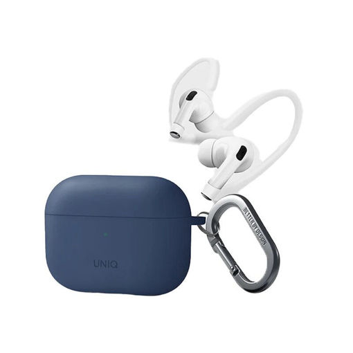 Picture of Uniq Nexo Active Hybrid Silicone AirPods Pro 2nd Gen Case with Sports Ear Hooks - Caspian Blue