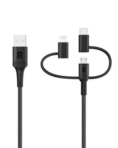 Picture of Ravpower 3 in 1 Charging Cable 1M - Black