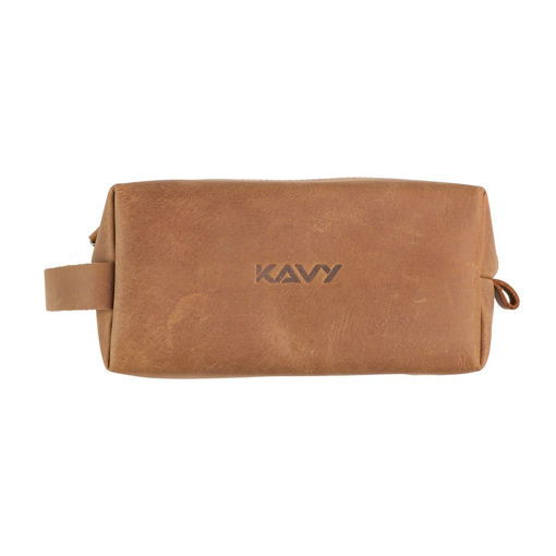 Picture of Kavy Leather Pouch Bag - Brown