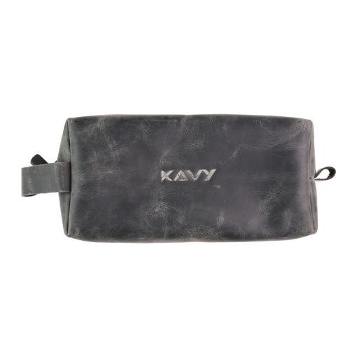 Picture of Kavy Leather Pouch Bag - Gray