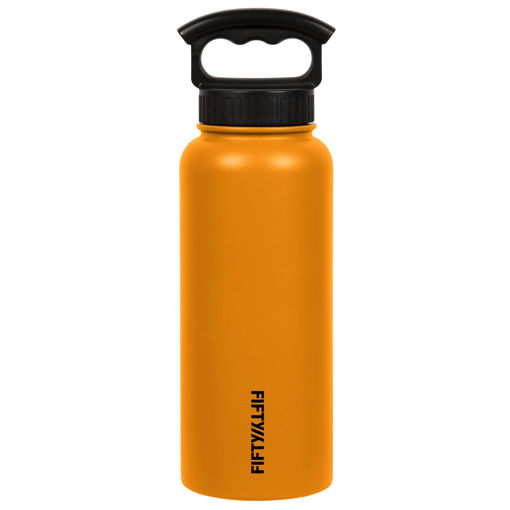 Picture of Fifty Fifty Wide Mouth Vacuum Insulated Bottle 1L 3 Finger Lid - Orange