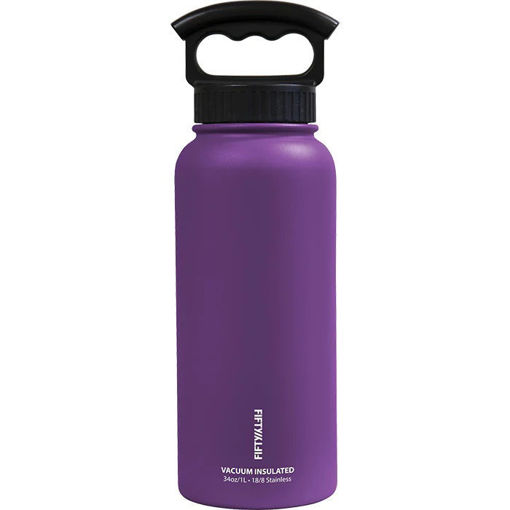 Picture of Fifty Fifty Wide Mouth Vacuum Insulated Bottle 1L 3 Finger Lid - Purple