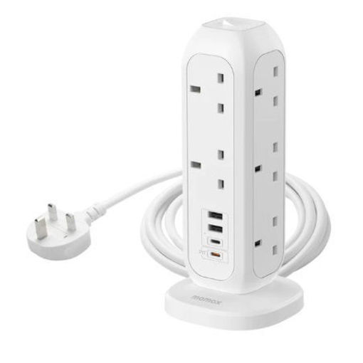 Picture of Momax OnePlug 11-Outlet Power Strip With USB - White