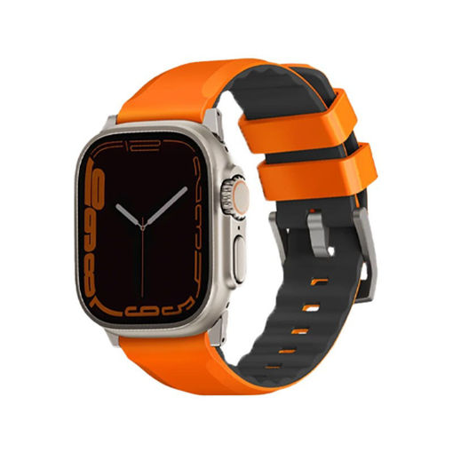 Picture of Uniq Linus Airosoft Silicone Strap for Apple Watch 49/45/44/42mm - Volt Orange