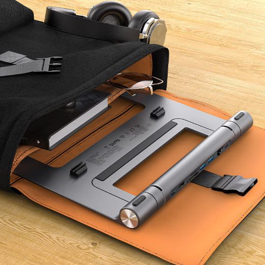 Picture of AceFast Multi-Function Stand HUB for Laptop - Gray