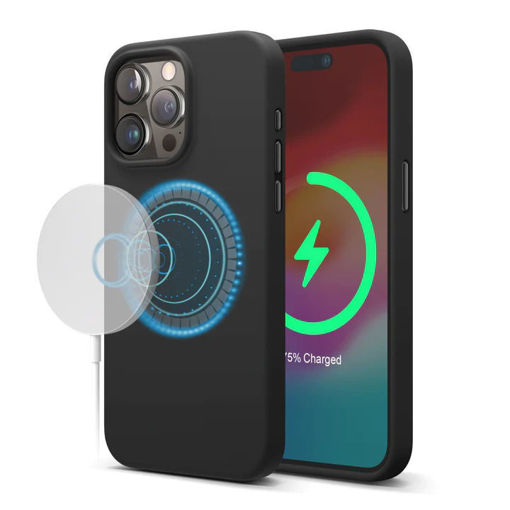 Picture of Elago Magnetic Silicone Case for iPhone 15 Pro - Black